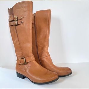 Naturalizer Women's Jessie Tall Leather Boot Banana Bread Brown Tan Size 9.5